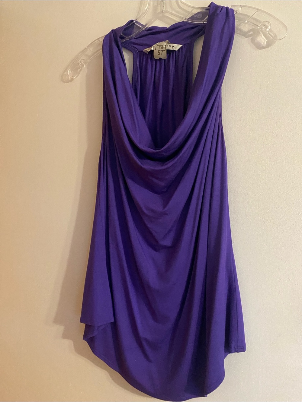 Trina Turk Purple Draped Halter Top